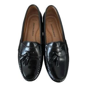 Johnston & Murphy Glossy Black Tassel Slip-Ons